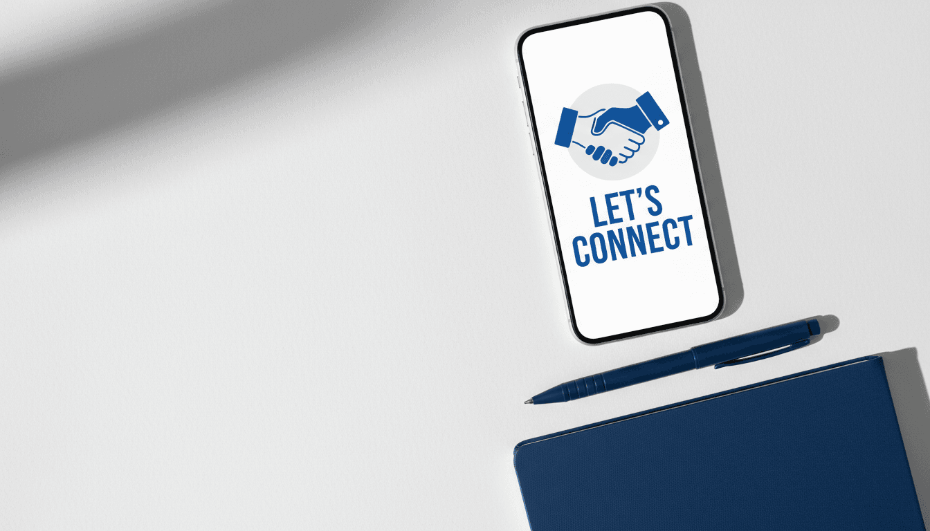 Clean desk setup with phone and notebook ready for contact